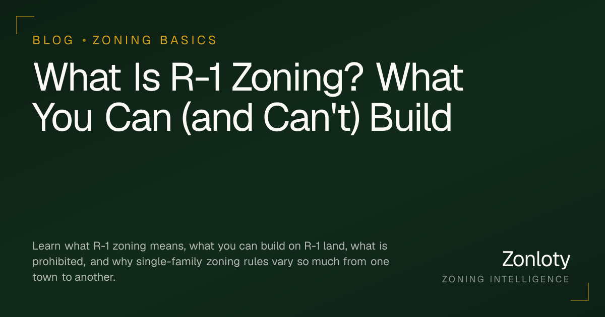 What Is R-1 Zoning? What You Can Build and What You Can’t | Zonloty